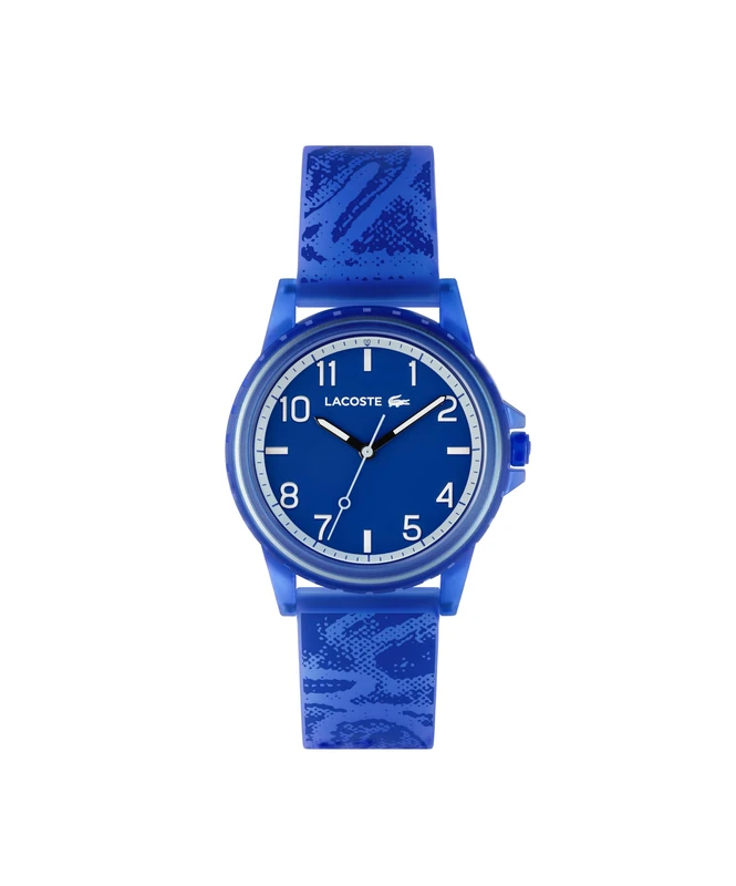 Lacoste Three Hand Quartz Movement Watch for Kids RIDER Collection with Blue Silicone Bracelet - 2020159