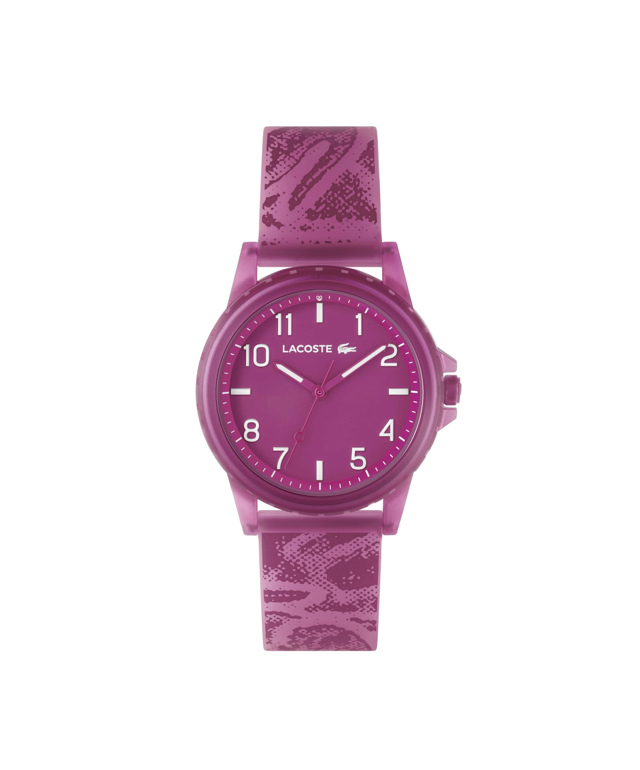 Lacoste Three Hand Quartz Movement Watch for Kids RIDER Collection with Pink Silicone Bracelet - 2020156