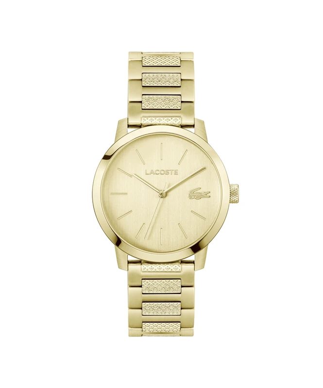 Lacoste Three Hand Quartz Movement Watch for Men LACOSTE.12.12 Metropole Collection with Gold Colored Stainless Steel Bracelet - 2011422