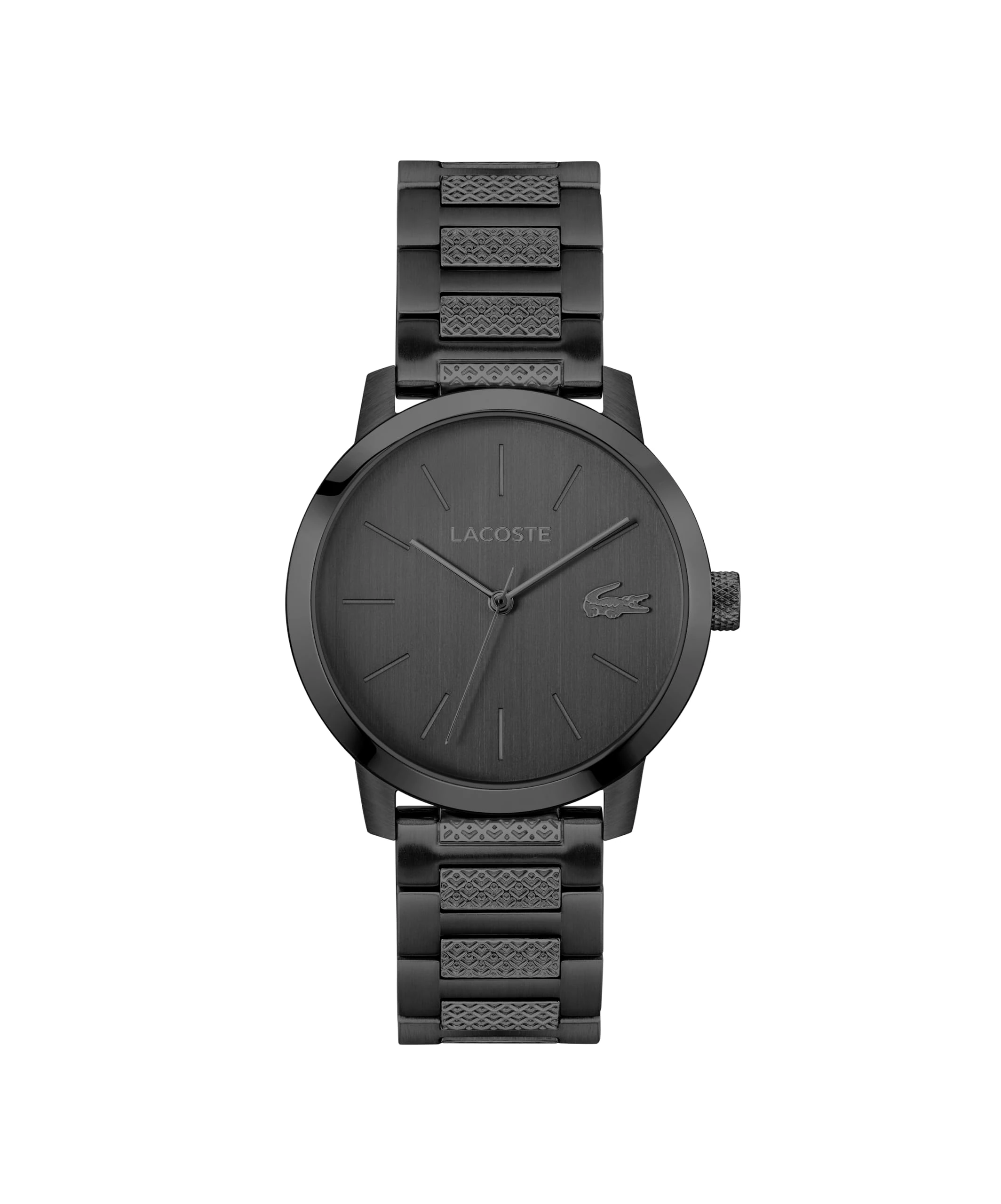 Lacoste Three Hand Quartz Movement Watch for Men LACOSTE.12.12 Metropole Collection with Black Stainless Steel Bracelet - 2011421