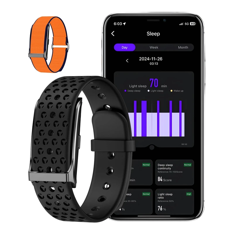 Fitness Tracker , IP68 Waterproof - 127 Sport Modes, 24/7 Heart Rate, Sleep Analysis, GPS, Pedometer, Blood Pressure/SpO2 Measurement, Compatible with iOS Android(Complimentary orange braided strap） - Image 1