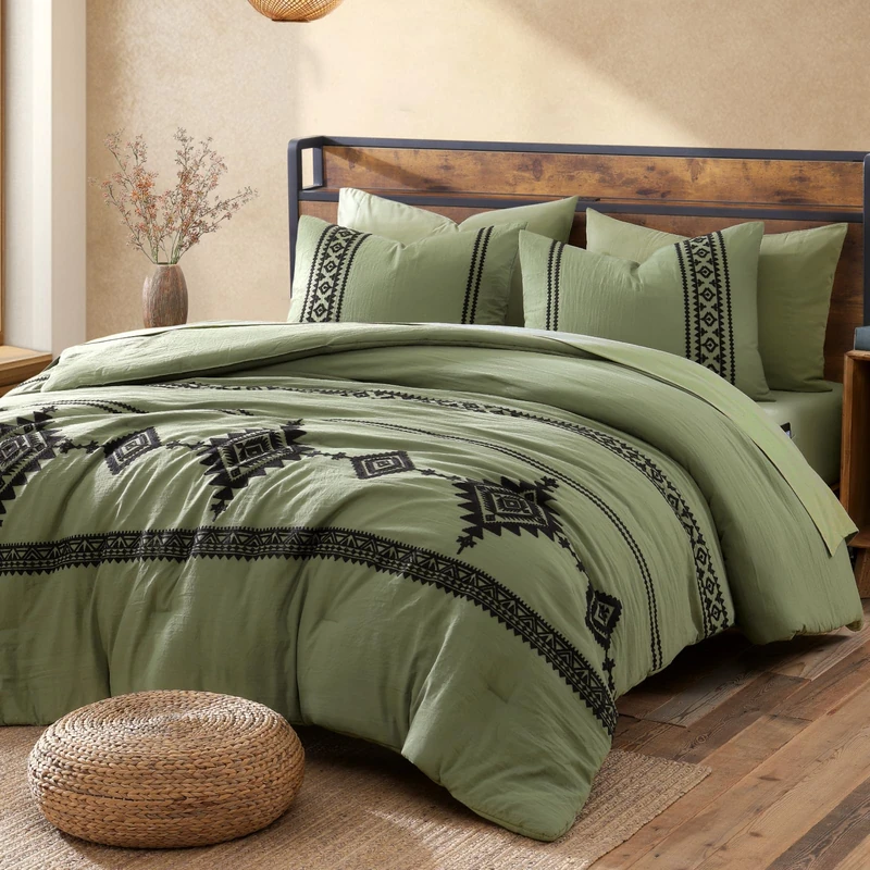 MaiRêve Embroidery Full Size Comforter Set 7 Pieces Western Bed in a Bag