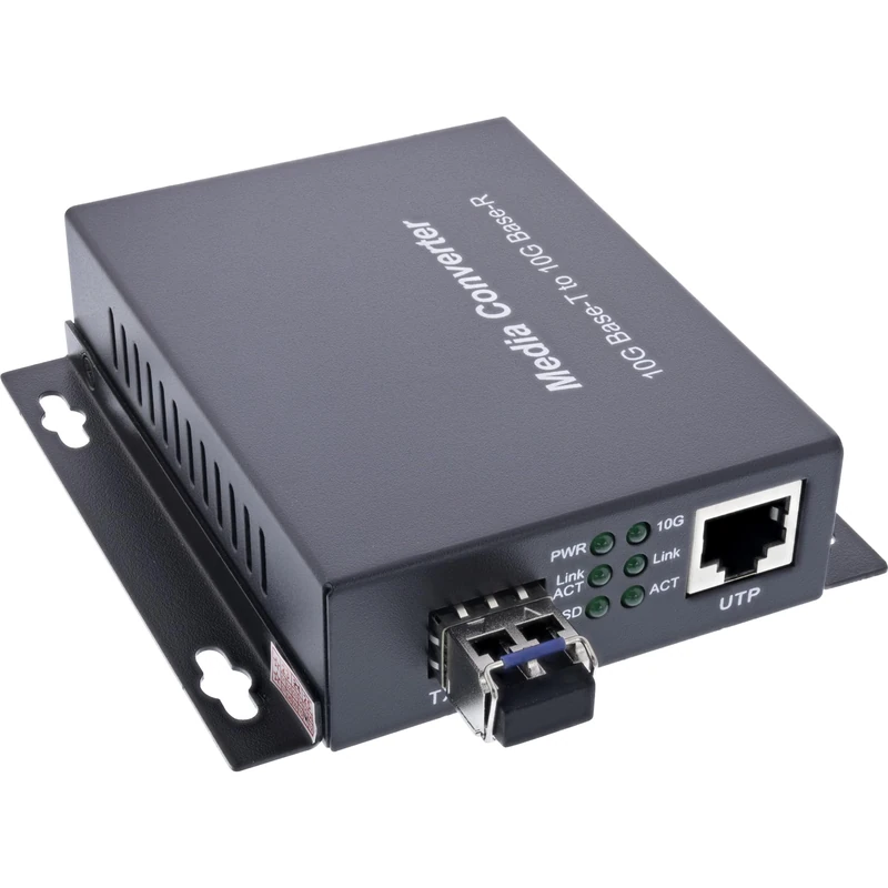 InLine Network Gigabit SFP Media Converter 10Gb/s TP to SFP+ Fiber Optic (for LC Duplex), SM, 10 km, 66659F