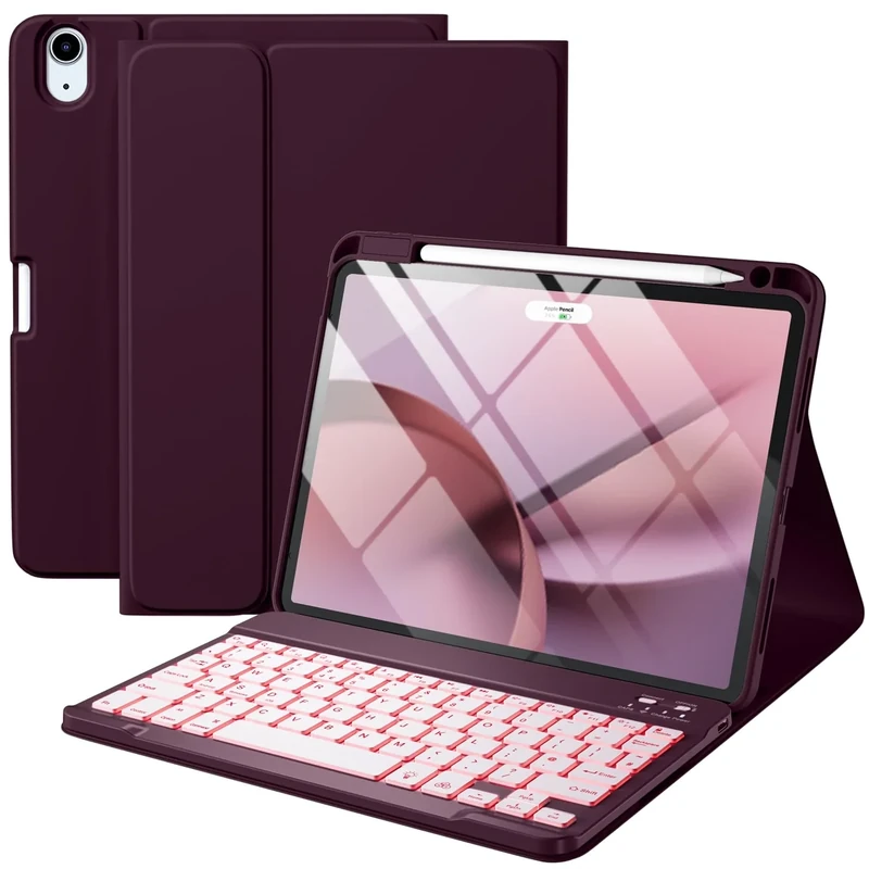 Vobafe 7-Color Backlit Keyboard Case for iPad Air 11" 2025/2024 UK