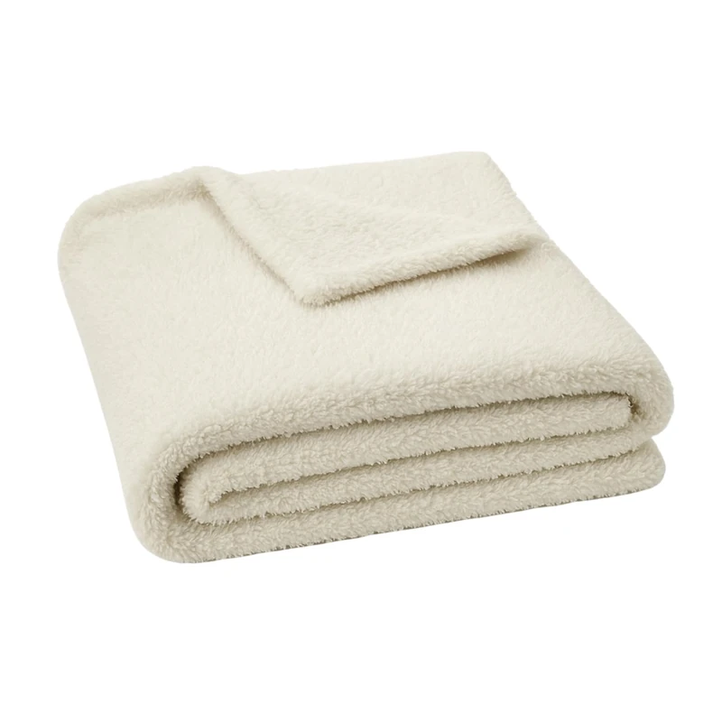 Teddy Cream Blanket 130/180 Polyester Matcha + Mocha