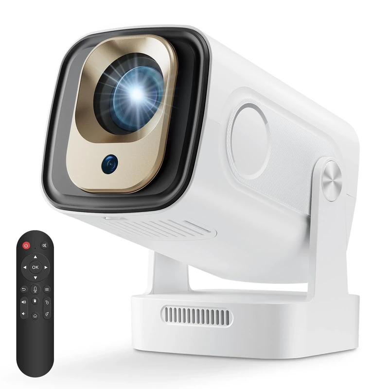 SOPPY Mini Projector with Bluetooth, Supports 4K 1080P, 2025 Upgraded & Android 11.0, 180° Rotatable, Auto Focus & Keystone, 5G WiFi 6 BT5.4, HIFI Speaker for Home Cinema, Laptop, Smartphone