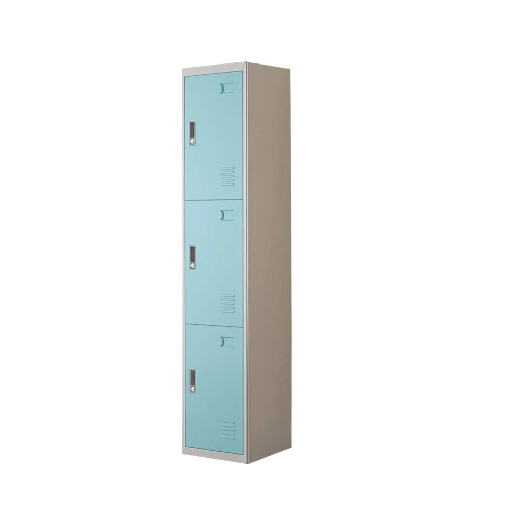 Panana Metal Storage Lockers Work Office Cupboard Lockable Filing Storage Unit School Staff Gym Changing Room Six Doors (Blue, 3 Door)