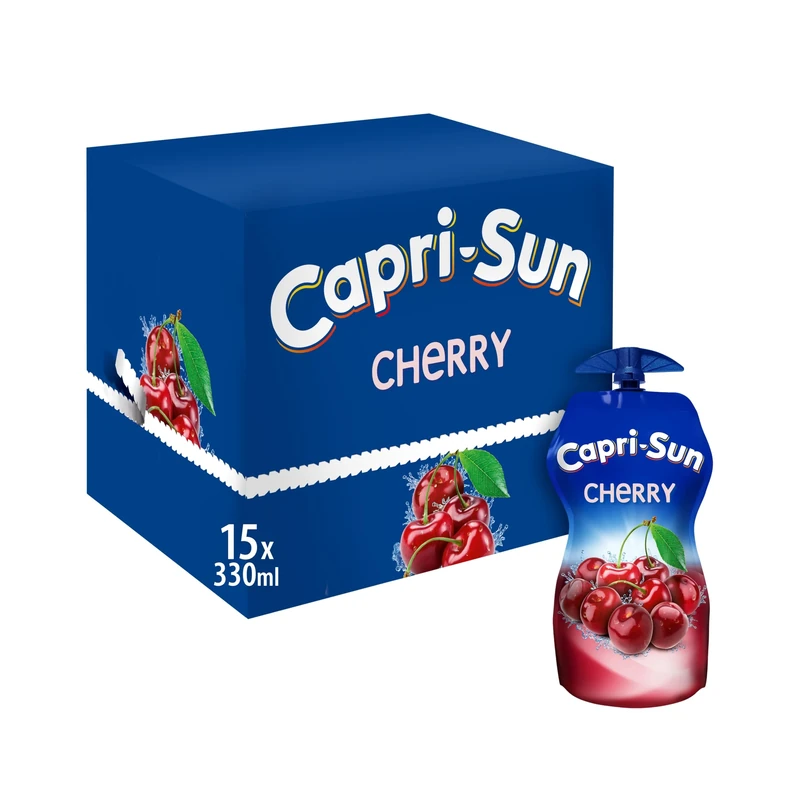 Capri-Sun Cherry (15 x 330ml Bulk Multipack) With Resealable Cap And Nothing Artificial