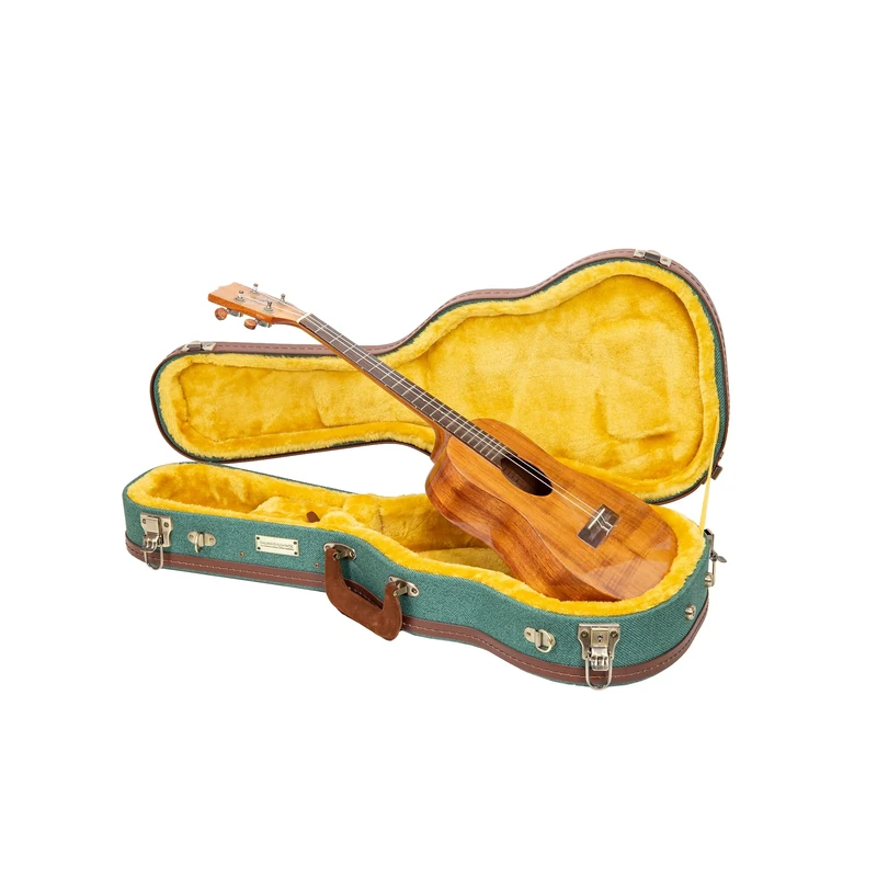 Crossrock Master Series Tenor Ukulele Case for 27'' Large Body | Eco Tweed Fabric, Re-Engineered Shell, Backpack Straps & Leather Handle, Gold Velvet Interior -Malachite Blue (CRW720TUMB) - Image 1