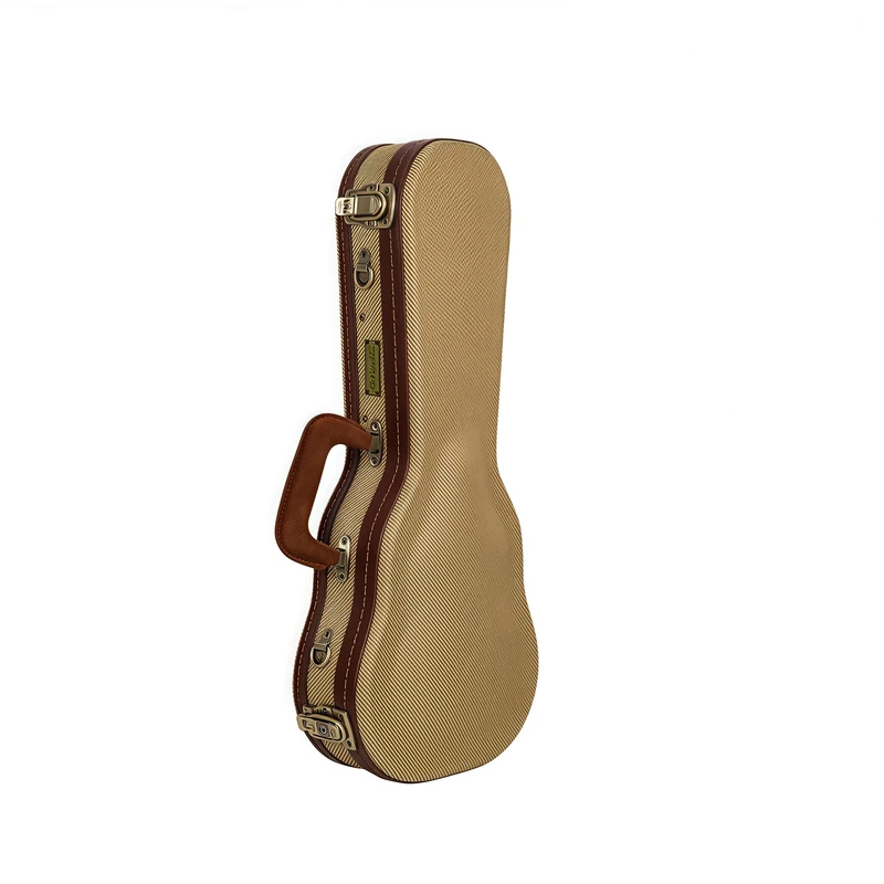 Crossrock Master Series Soprano Ukulele Case for 21'' Long Neck | Classic Exterior, Re-Engineered Shell, Backpack Straps & Leather Handle, Deep Red Velvet Interior - Fabric Tweed(CRW720SUFT)
