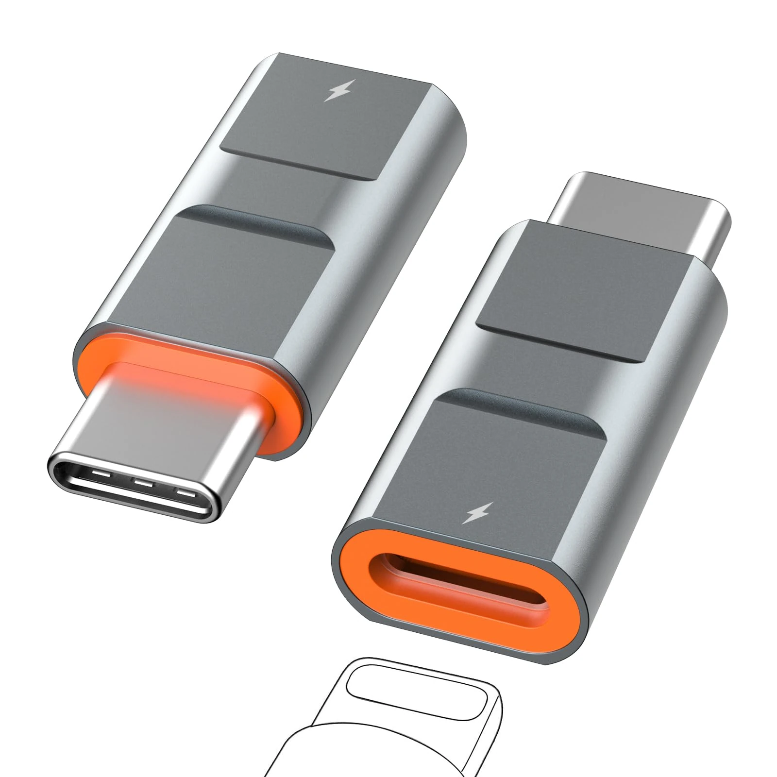 Ticenpe Lightning to USB C Adapter 2Pack Support 36W Fast Charging/Phone-Computer Data Transfer, Not for Apple Pencil/Audio/OTG, Lightning Female to USBC Male Adapter for iPhone16 15 Samsung Android