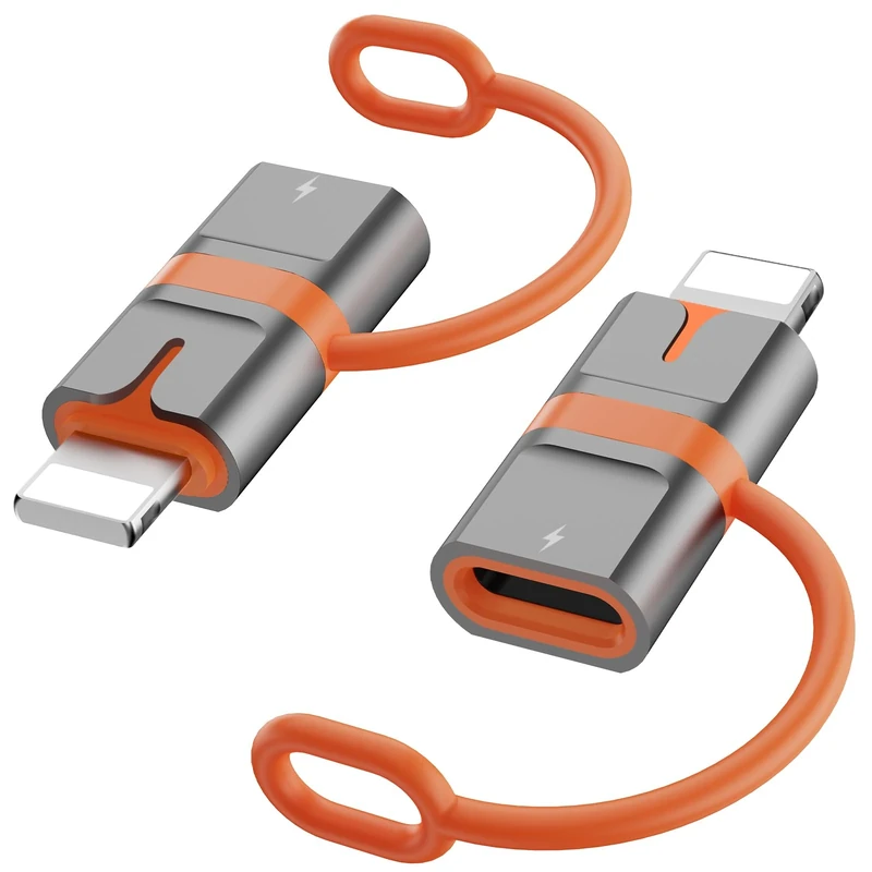 Ticenpe USB C to Lightning Adapter (2Pack) 36W Type C to Lightning Adapter for iPhone 14/13/12/11/iPad/Airpods, Support Charging/Phone-Computer Data Sync, Not for Headphone/Audio/OTG, Anti-Lost