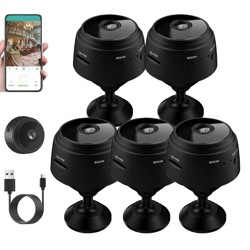 Orbicam Magnetic Mini Security Camera, Orbicam Security Camera, with Night Vision, 1080p Hd Wireless Magnetic Security Cameras (5pcs)