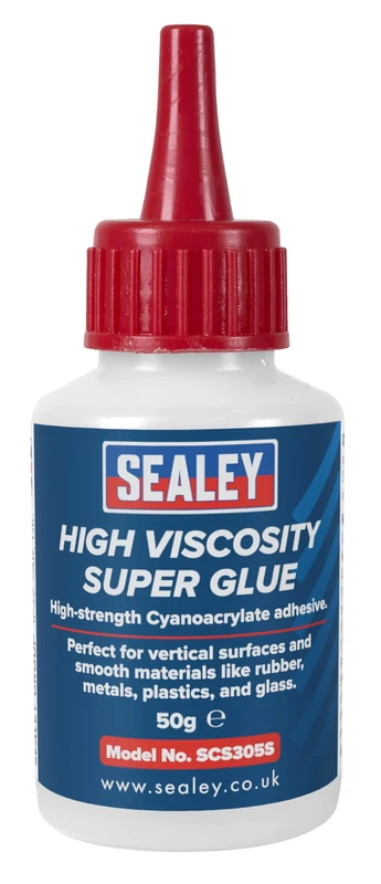 Sealey High Viscosity Super Glue - Cyanoacrylate Adhesive, Fast-Bonding Formula - 25pcs - 50g - Clear - SCS305