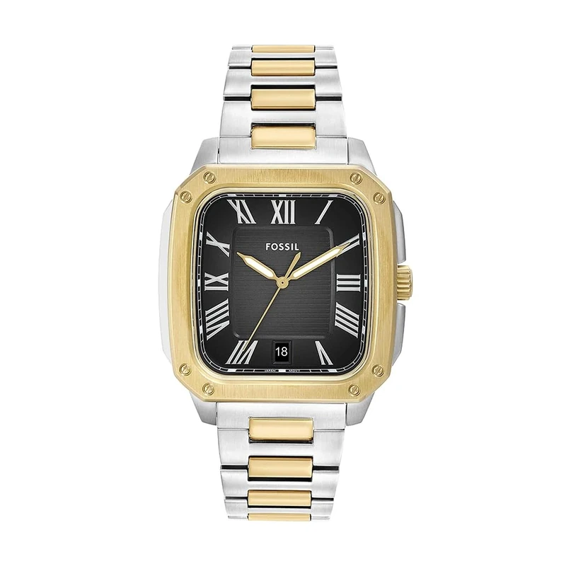 FOSSIL Crosby Watch for Men, Quartz Three Hand Date Movement with Stainless Steel Strap