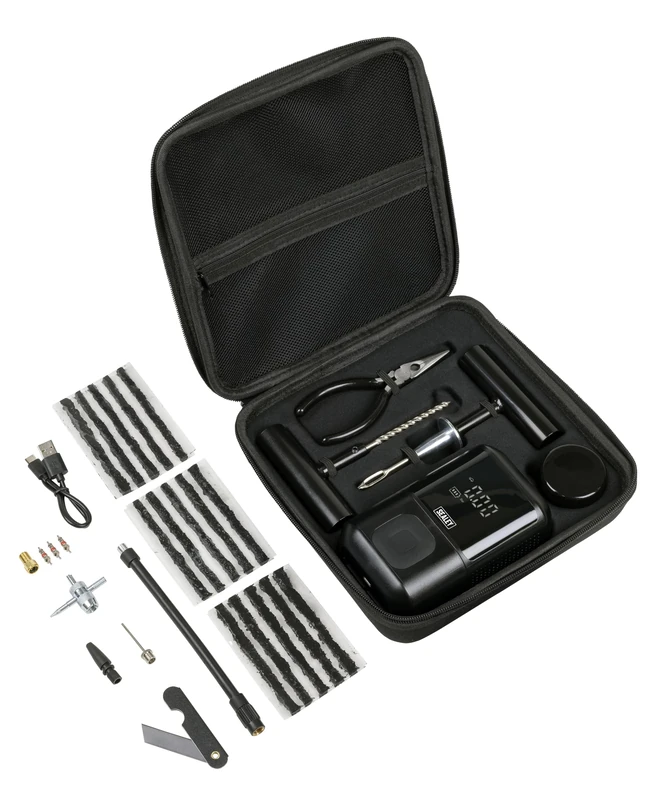 Sealey Rechargeable Tyre Inflator & Temporary Puncture Repair Kit - MAC24
