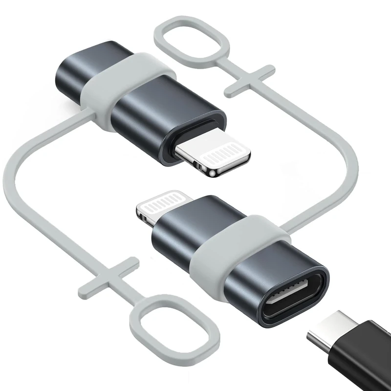 2pcs USB C to Lightning Adapter,Type C Female to Lightning Male Adapter,36W PD Fast Charging Converter,Type C Charger Connector Cable Compatible with iPhone 14 13 12 11 Pro Max iPad,Not for Audio/OTG