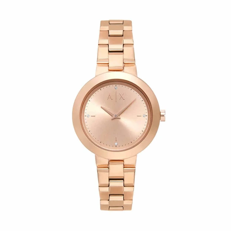 Armani Exchange Women's Rose Gold-Tone Stainless Steel Watch, AX5177