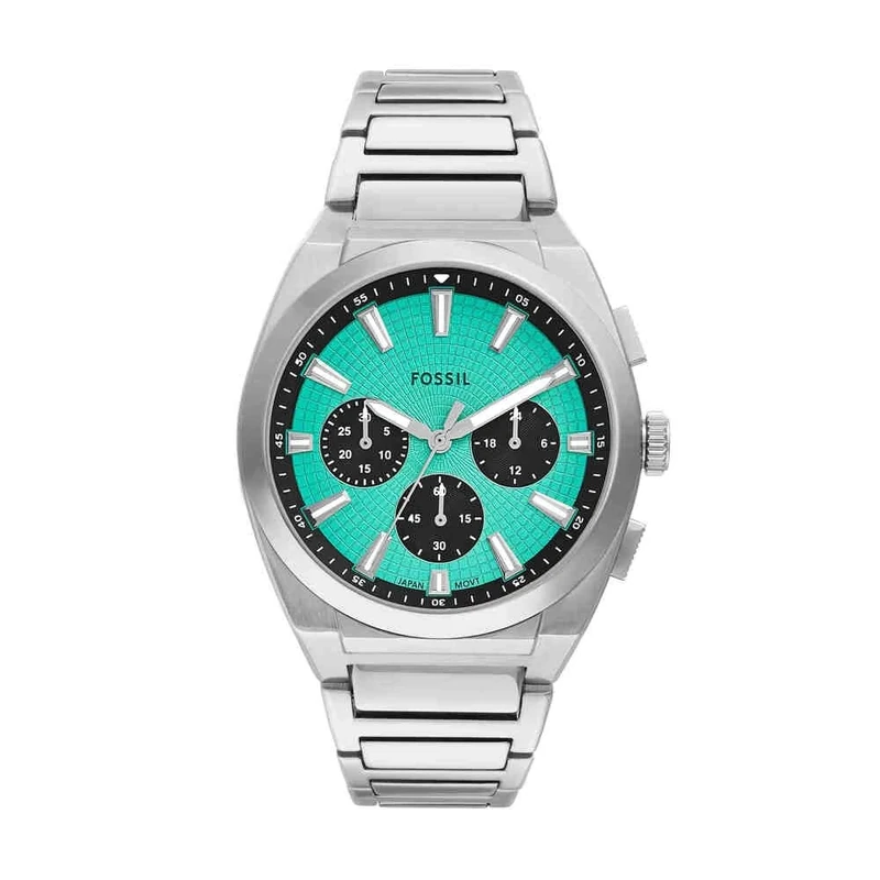 FOSSIL Everett Watch for Men, Quartz Chronograph Movement with Stainless Steel or Leather Strap