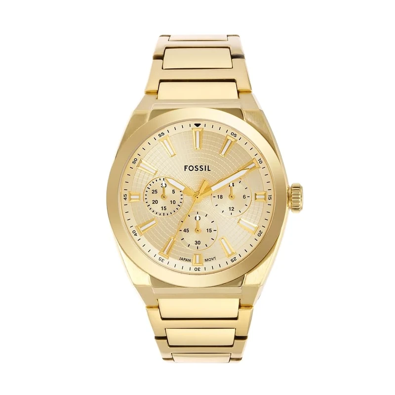 FOSSIL Everett Watch for Men, Quartz Chronograph Movement with Stainless Steel or Leather Strap