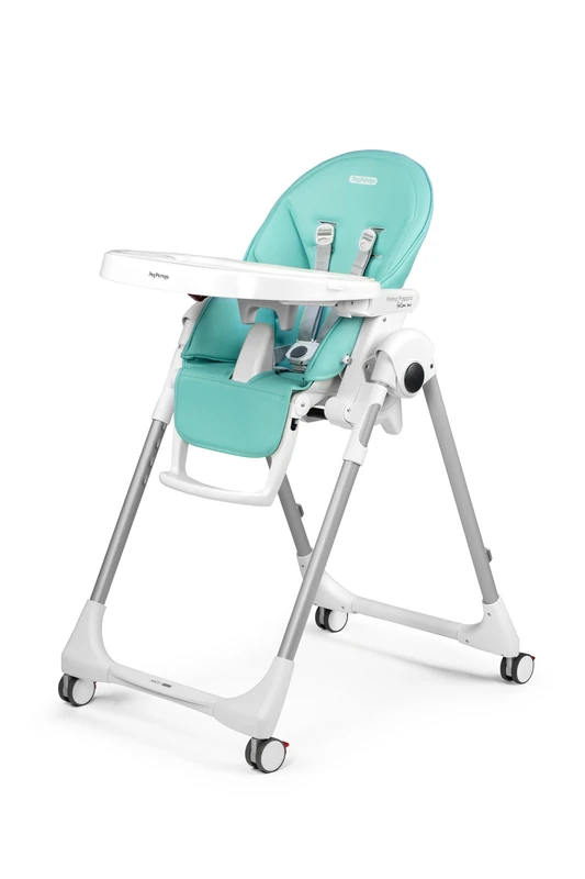 Peg Perego Prima Pappa Follow Me Reclining Baby High Chair, Bouncer Function, 4 Wheels, Foldable and Ultra-Compact for Children from 0 to 3 Years (0-15 kg), Tahiti