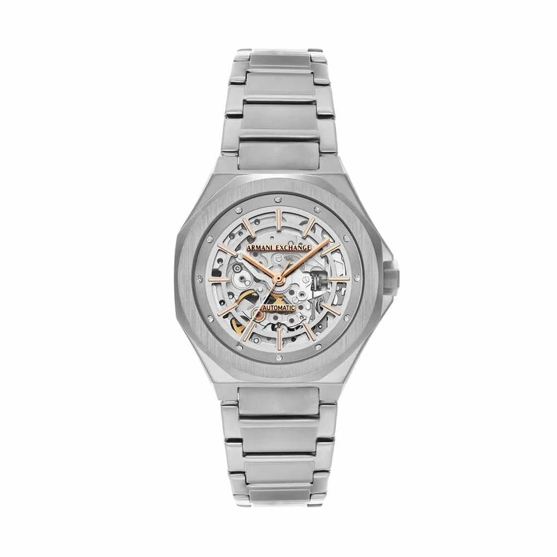 Armani Exchange Watch for Women, Automatic Three Hand Movement and 36mm Case Size with Stainless Steel Strap
