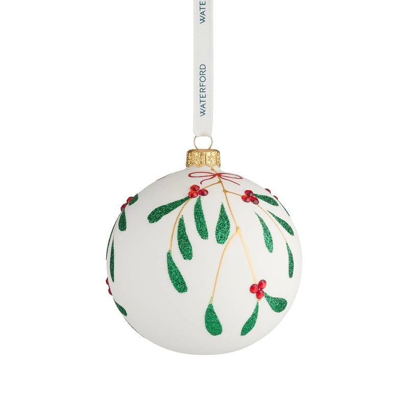 Waterford Holiday Heirlooms Mistletoe Bauble Ornament - Image 1