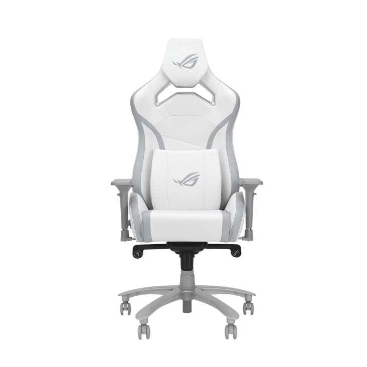 Asus ROG Chariot X Core (Wide) Gaming Chair, Racing-Car Style, Premium PU Leather, Memory-Foam Lumbar, 4D Armrests, 155° Recline, Tilt & Class 4 Gas Lift, White