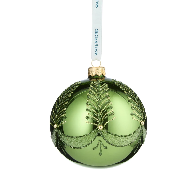 Waterford Holiday Heirlooms Green Bauble Ornament