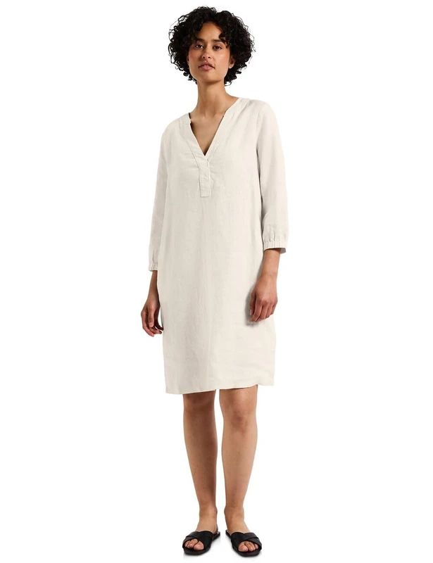 Street One Women's A144342 Linen Tunic Dress, Moonstone Sand, 14