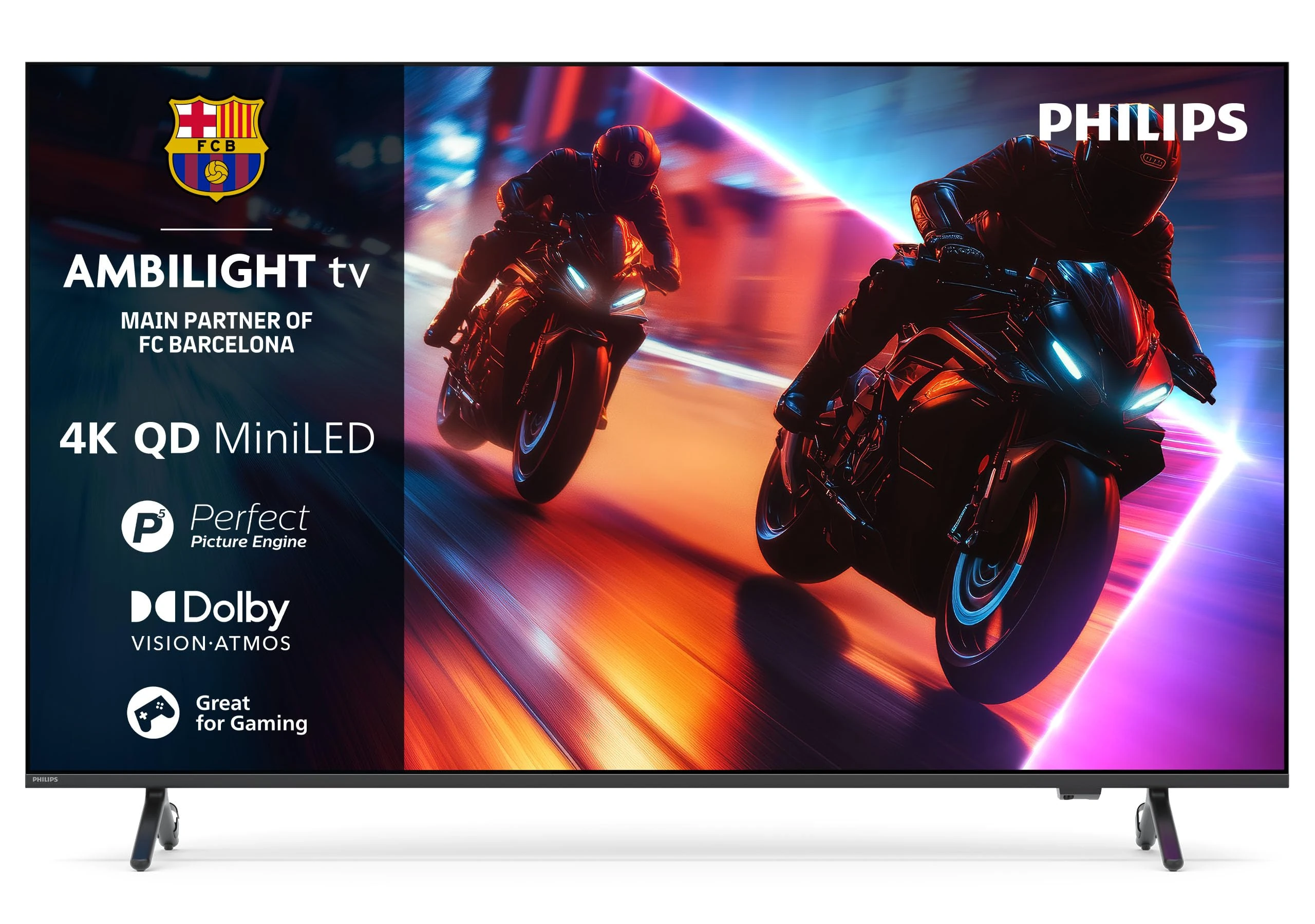 Philips Ambilight TV The Xtra 75MLED910 Mini LED 4K Smart TV - 75 Inch Display with P5 Perfect Picture Engine, Ultra HD, Titan OS, Dolby Vision and Dolby Atmos Sound