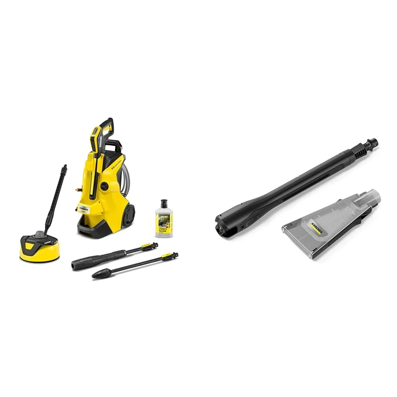 Bundle of Kärcher K 4 Power Control Flex Home Pressure Washer, Pressure: max. 130 bar, Flow Rate: 420 l/h, Area: 30 m²/h, Water Filter, Weight: 11.5 kg, + Kärcher Pressure Washer eco!Booster Jet 130