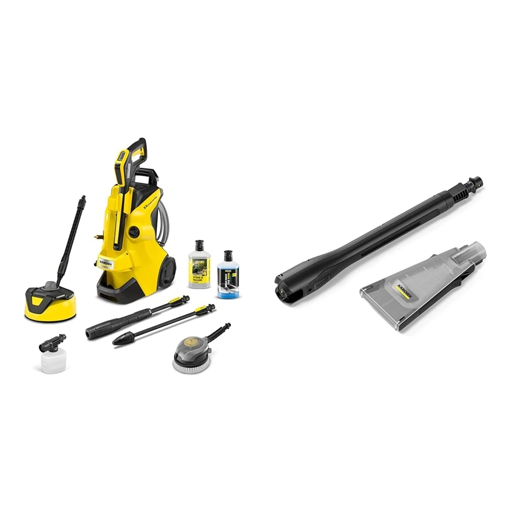 Bundle of Kärcher K 4 Power Control Flex Car & Home Pressure Washer, Pressure: max. 130 bar, Flow Rate: 420 l/h, Area: 30 m²/h, incl. Home Kit & Car Kit + Kärcher Pressure Washer eco!Booster Jet 130
