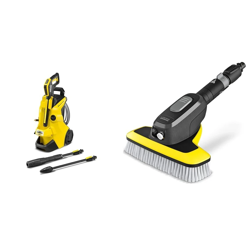 Bundle of Kärcher K 4 Power Control Flex Pressure Washer, Pressure: max. 130 bar, Flow Rate: 420 l/h, Area Coverage: 30 m²/h, Water Filter + Kärcher WB 7 Plus 3-in-1 Corded Electric Wash Brush