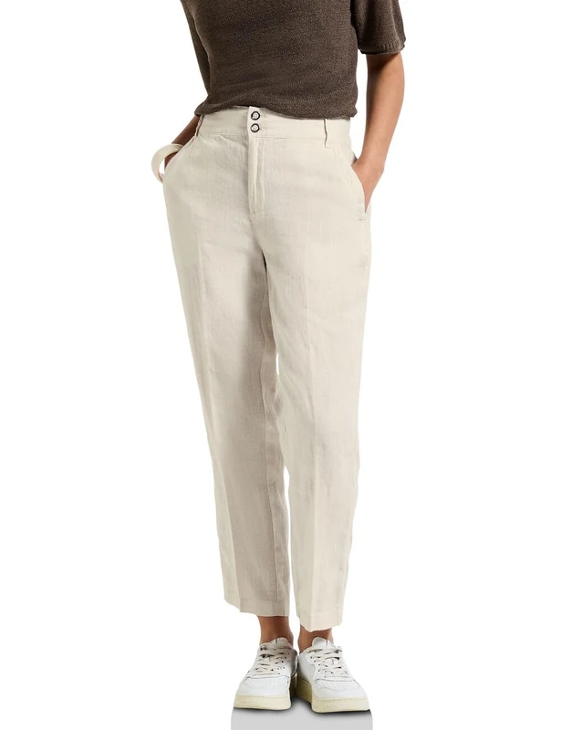 Street One Women's A378743 Linen Chinos in Casual fit, Moonstone Sand, 12 - Image 1