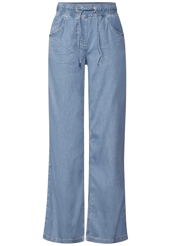 Cecil Women's B379224 Trouser, Light Blue Used Wash, XL