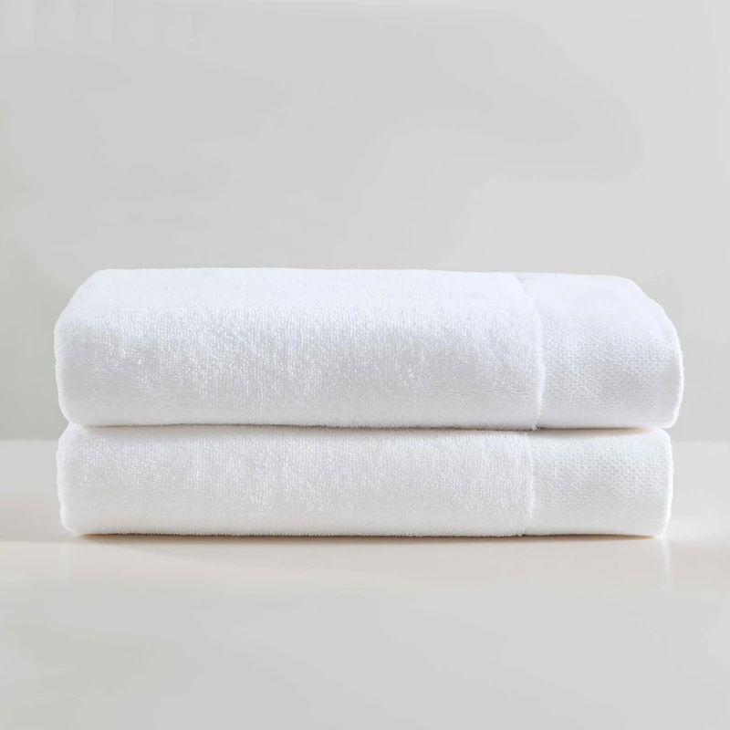 Calvin Klein - Bath Towels, Super Soft & Absorbent Cotton Towels, Zero Twist Construction, Brand Locker Loop for Easy Hanging (Entwine Solid White, 2 Piece)