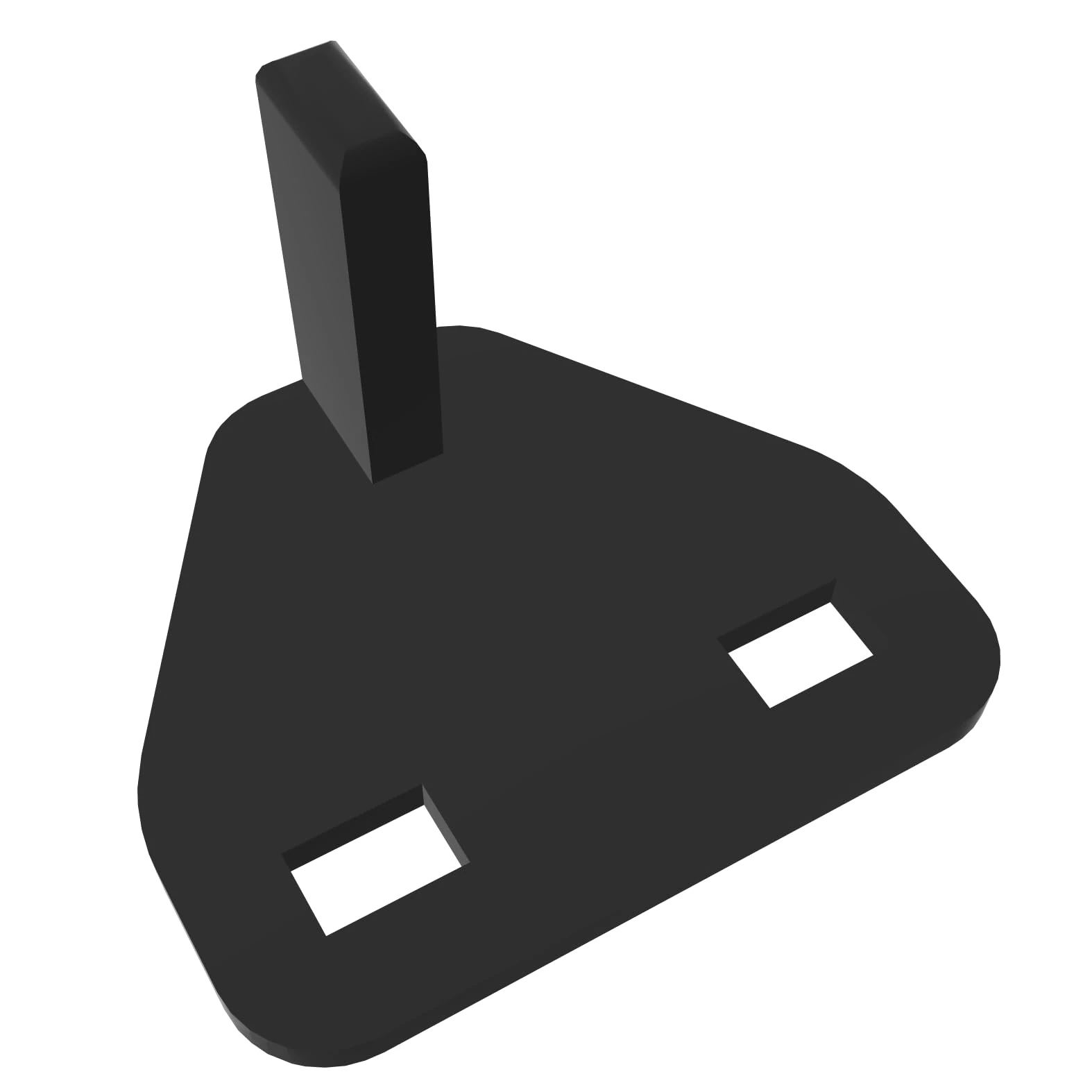 UK Mains AC Adaptor Plug Earth Pin Repair Kit - Replacement Ground Pin, Black Triangle Plate for Broken or Missing Pins - By Print It