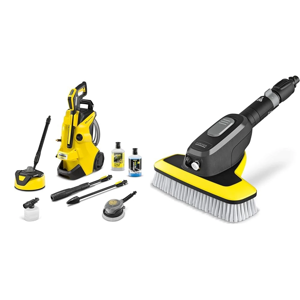 Bundle of Kärcher K 4 Power Control Flex Car & Home Pressure Washer, Pressure: max. 130 bar, Flow Rate: 420 l/h, Home Kit & Car Kit + Kärcher WB 7 Plus 3-in-1 Corded Electric Wash Brush, 3 Functions