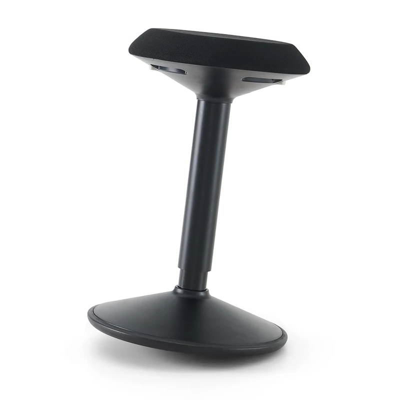 Ergonomic Rocking Stool, Improve Posture, Comfortable Round Seat and Non-Slip Domed Base, Adjustable Height 55-79cm, Sit-Stand Post, Office Work, Telework, Drawing – Black
