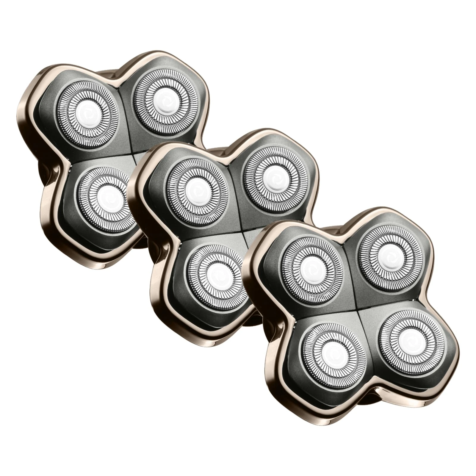 Shaver 4-Head Replacement Blade，Compatible with Skull Pitbull, Butterfly Kiss Pro & Palm Shavers, Bald Head & Body Electric Razor for Men & Women (3 Pack)