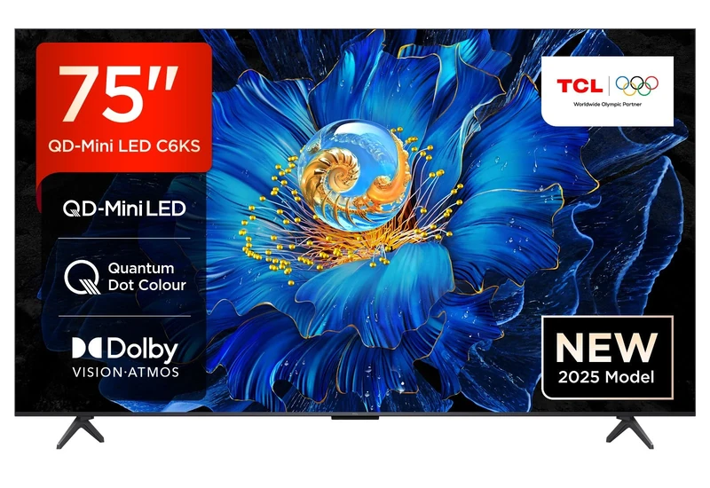 TCL 75C6KS-UK QD-Mini LED TV, 4K HDR Premium, Powered by Google TV (Dolby Vision & Atmos, Onkyo 2.1 Sound System, Hands-Free Voice Control, Apple AirPlay 2 & Alexa，2025 New Model)