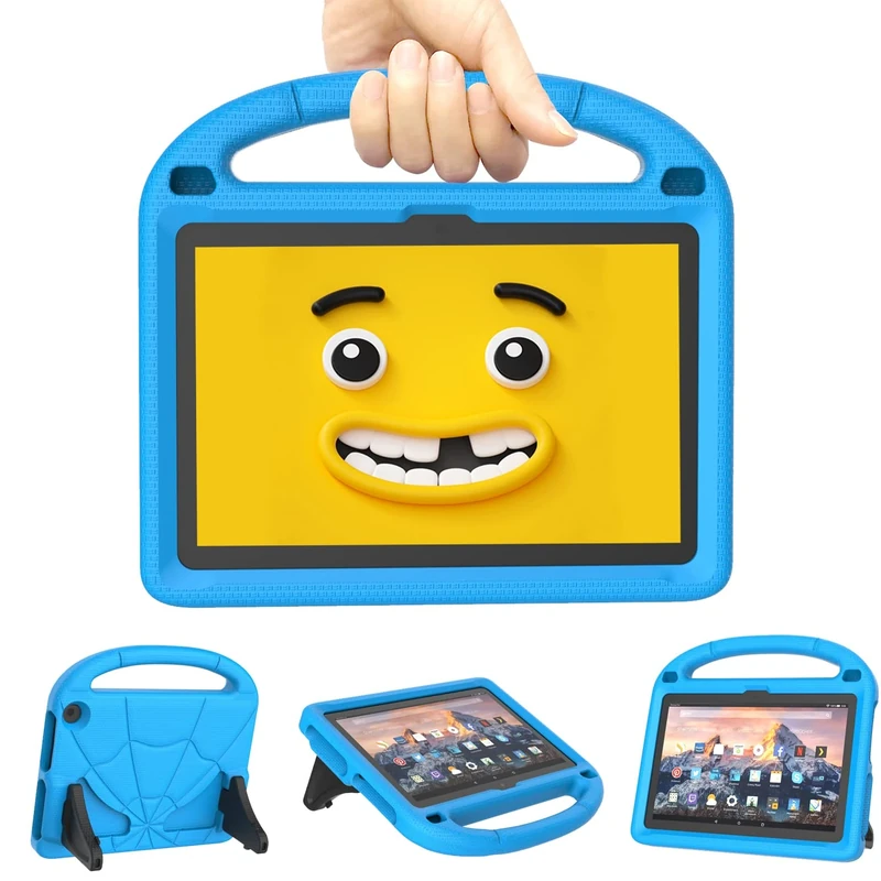Kids Tablet Case for 8inch Tablets Not Work for Sony TCL 8 inch Tablets(Only2024/2022/2020 Released 12th/10th Gen Models), Mansiruyi Lightweight Shockproof Handle Stand Case -Blue