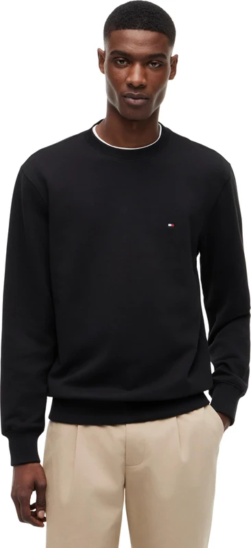 Tommy Hilfiger Men's Essential Terry Crewneck MW0MW37237, BLACK, M