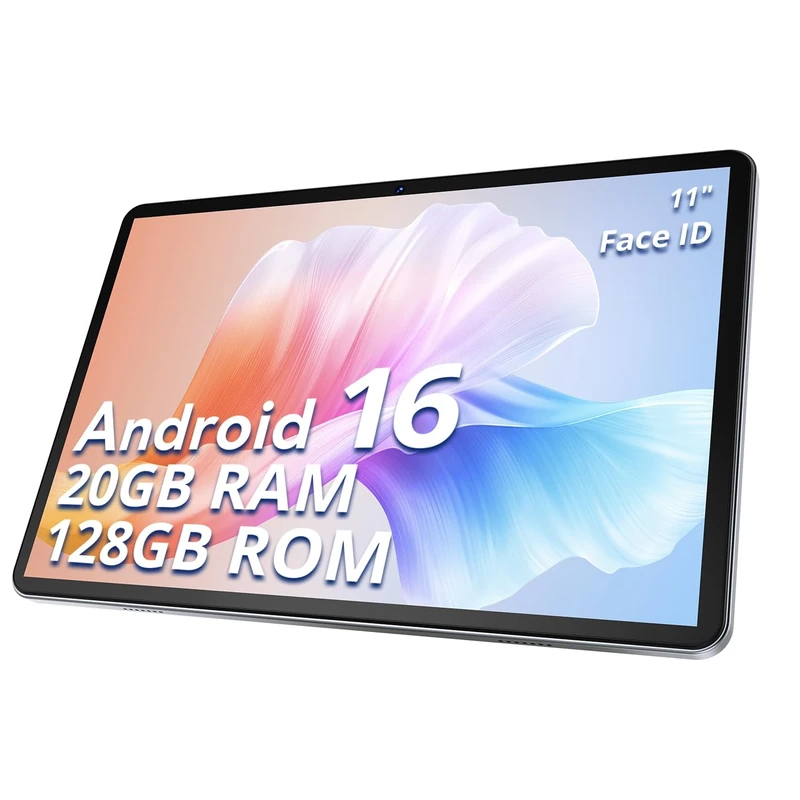 SVITOO Android 16 Tablet 11 Inch with Gemini AI, 20GB RAM 128GB ROM, 90Hz IPS Display, Fast T7250 Octa-Core, 8800mAh, 13MP+8MP Camera, Widevine L1, 5G WiFi, GPS, Case Included – Gray