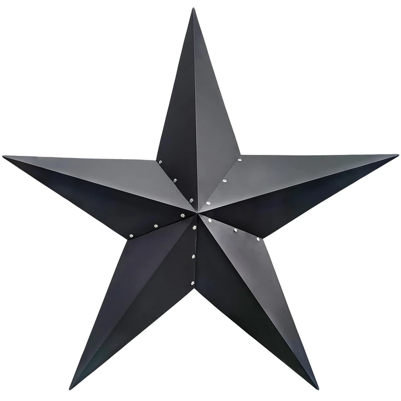 VIVICOMFY 48" Black Barn Star Metal Wall Hanging Decor - Outdoor & Indoor, Rust Resistant, Weatherproof - Perfect for Living Room & Farmhouse Decor