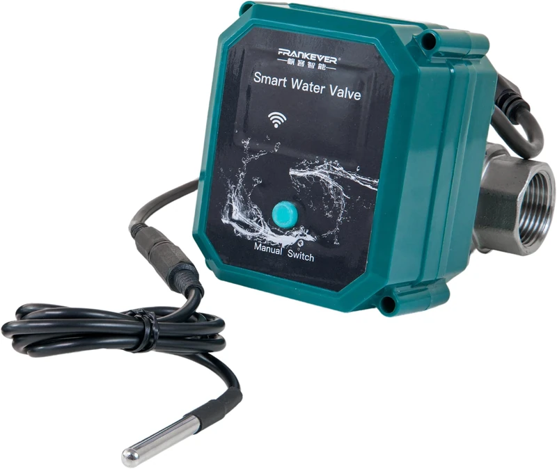 FrankEver Powered by Shelly Smart Water Valve DN15 - Smart Water Valve, Drinking Water Certified (NSF), Precise Valve Control, Supports Temperature Sensor DS18B20, No Hub Required