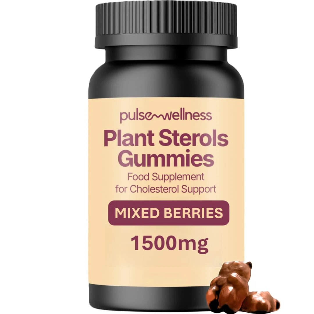 PulseWellness | 1,500mg Plant Sterols to Lower Cholesterol | 60 Gummies | Mixed Berries Flavour | No Huge Pills | No Water Needed | Vegan | High Strength Beta Sitosterol | UK Brand