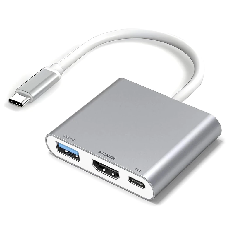 USB C to HDMI Adapter, 3 in 1 Hdmi to USBC Digital AV Multiport Adapter,USB Type C Converter to 4K HDMI, USB 3.0,100W PD for MacBook Pro Air,iPad Pro 2020,Chromebook,Dell XPS,Surface, Samsung