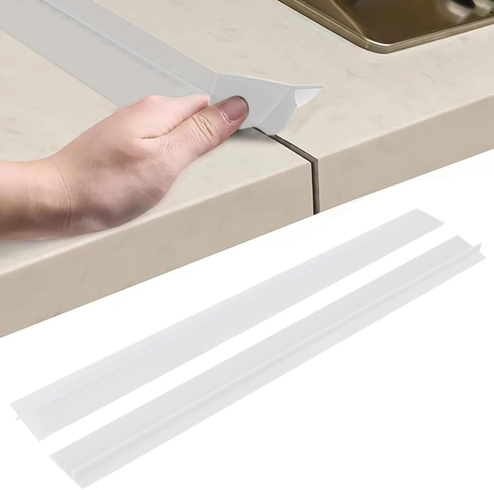 Pack of 2 Worktop Connection Rail for Kitchens Kitchen Top Worktop Gap Filler Joint Strip Worktop End Strip Kitchen Worktop Sealing Tape Worktop Connection